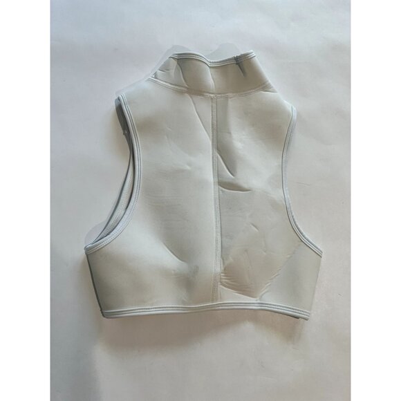 NWT Zacob Sportiv Zip Front Bikini Top in White - Picture 2 of 3